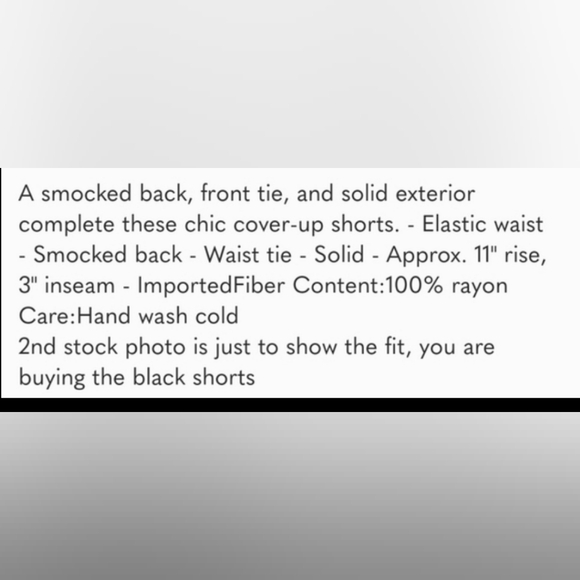 Elan Black Waist Tie Cover Up Shorts M NWT - Picture 4 of 4